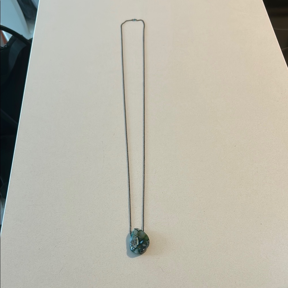 Green and Blue Gemstone Pendant Necklace